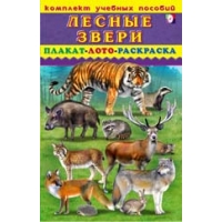 Лесные звери - Плакат, лото, раскраска Фламинго Детские книги 