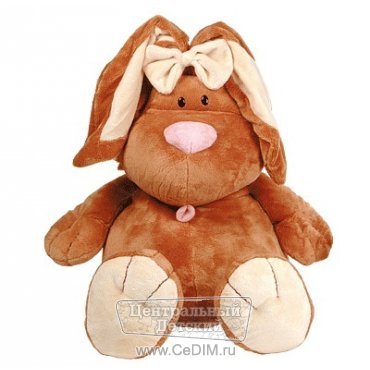 Мягкая игрушка Кролик коричневый с бантиком 71 см  Gulliver 