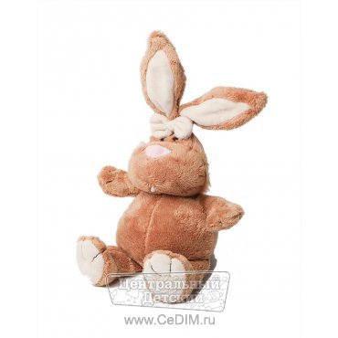 Кролик коричневый с бантиком 23 см  Gulliver 