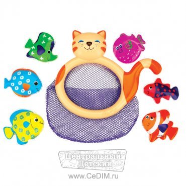 Игрушка - сачок для купания Кошка Мими с рыбками  K'S Kids 